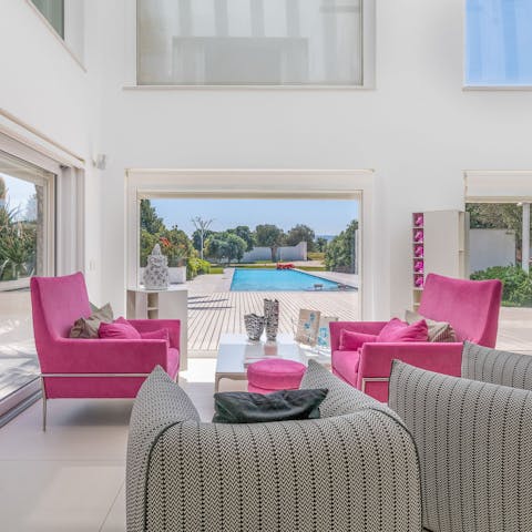 Relax in one of the two bright living areas