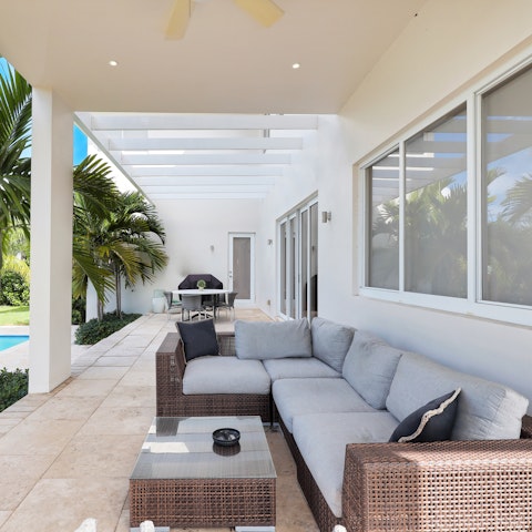 Lounge around on the patio to seek some shade