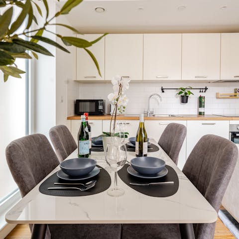 Gather at the dining table for a home-cooked family meal