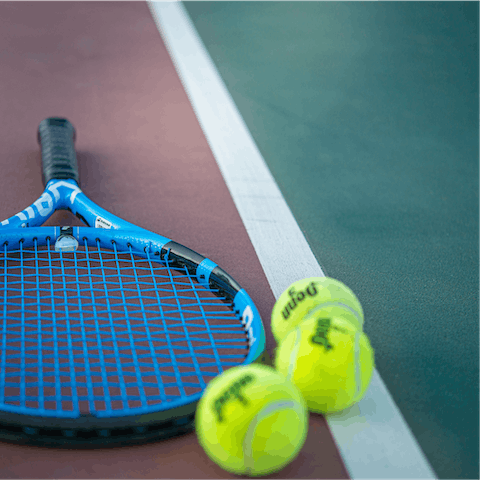 Practise your serve on the owner's tennis courts
