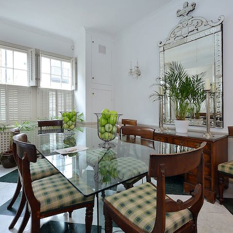 Serve up a delicious Sunday lunch at the elegant dining table
