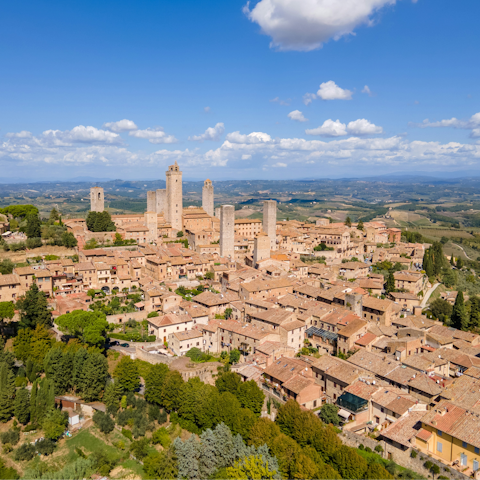 See the sights of historic San Gimignano – it's about a thirty-minute drive