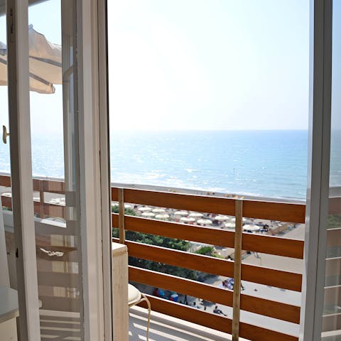 Take in views overlooking the Tyrrhenian sea