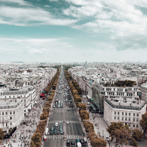 Visit the designer boutiques on the nearby Champs-Élysées