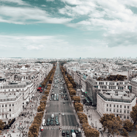 Visit the designer boutiques on the nearby Champs-Élysées