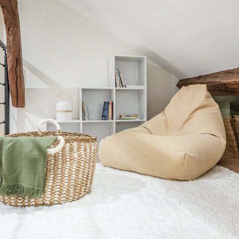 Relax with a book on the mezzanine after a busy day in the City of Light