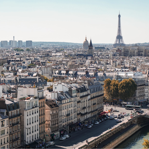 Explore Paris, including the Arc de Triomphe, a short stroll away