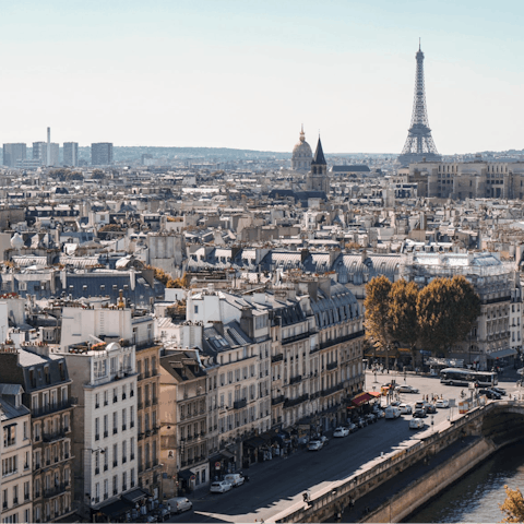 Explore Paris, including the Arc de Triomphe, a short stroll away