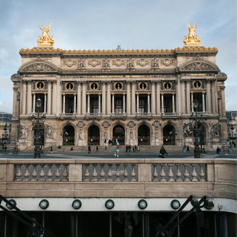 Catch a show at Opéra Garnier – a nine-minute walk away