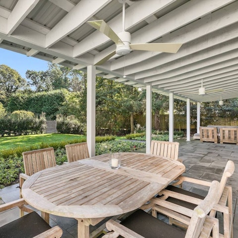 Savour long alfresco lunches on the shaded patio