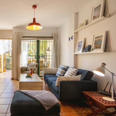 Curl up for a mid-day siesta on the comfortable sofa in preparation for a night on the town