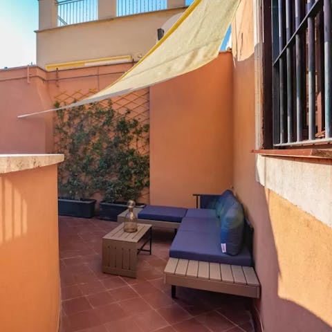 Relax in the sun on the private terrace