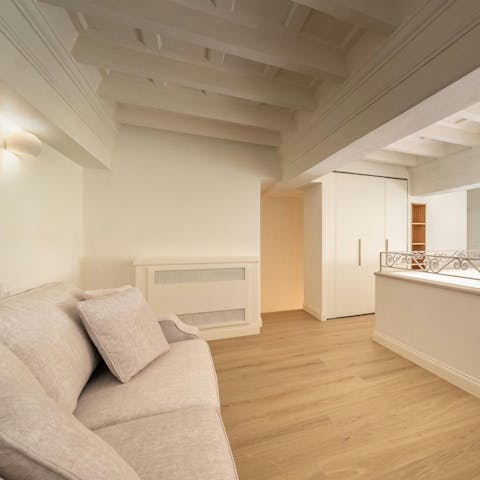 Relax on the mezzanine level after a busy day seeing the sights