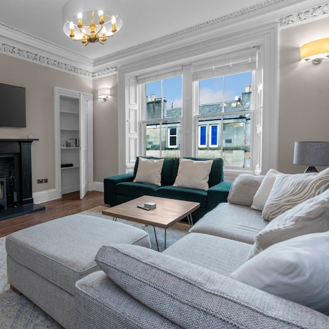 Cosy up in the elegant, historic interiors