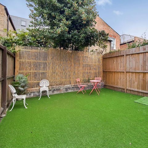 Enjoy your morning coffee out in the communal garden