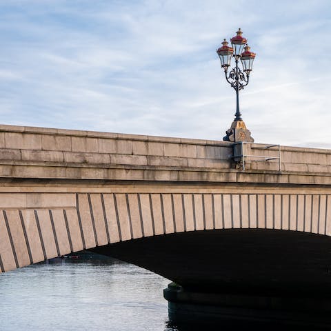 Take scenic walks along the River Thames to Putney Bridge nearby