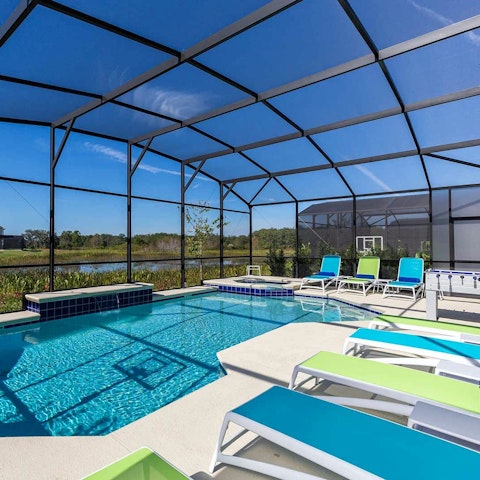 Chill out by the private screened pool