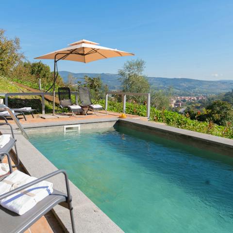 Enjoy a morning swim with scenic views