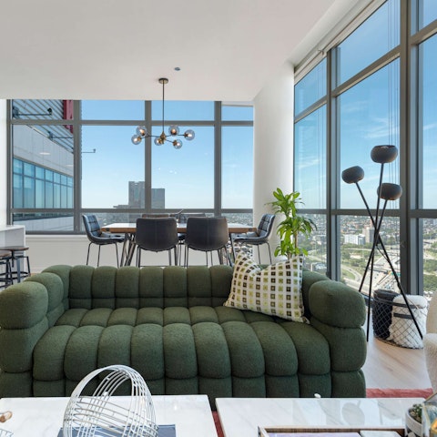 Enjoy the views while relaxing with drinks in the living room