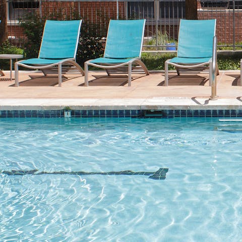 Soak up the sun by the shared pool