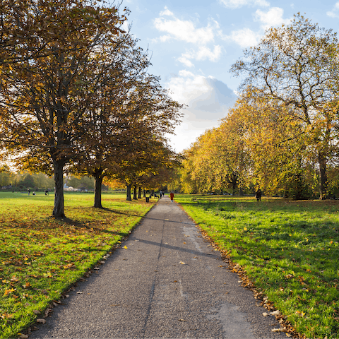 Stroll across Hyde Park to reach the museums of South Kensington in 20 minutes
