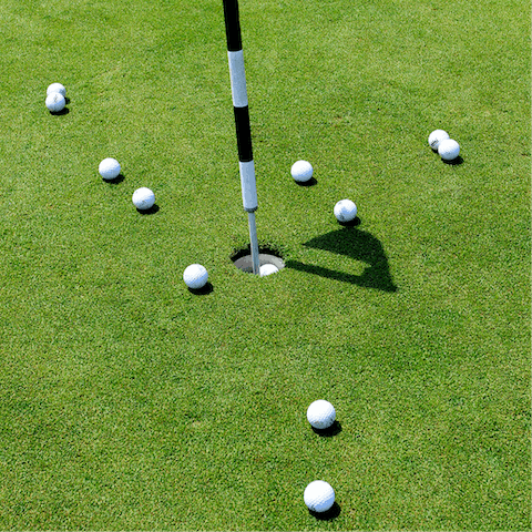 Book in a morning on the fairways – there’s four golf courses nearby to choose from