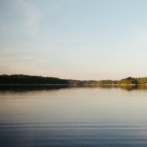 Take an early evening amble around the lake, just two minutes from your door