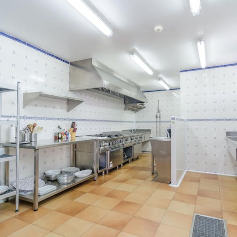 Cook a lavish meal in the professional-grade kitchen