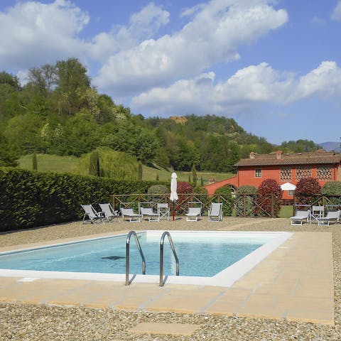 Swim daily lengths of your private outdoor pool
