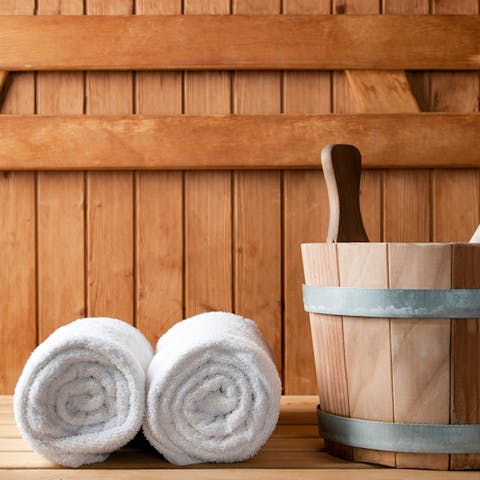 Relax in the home's sauna