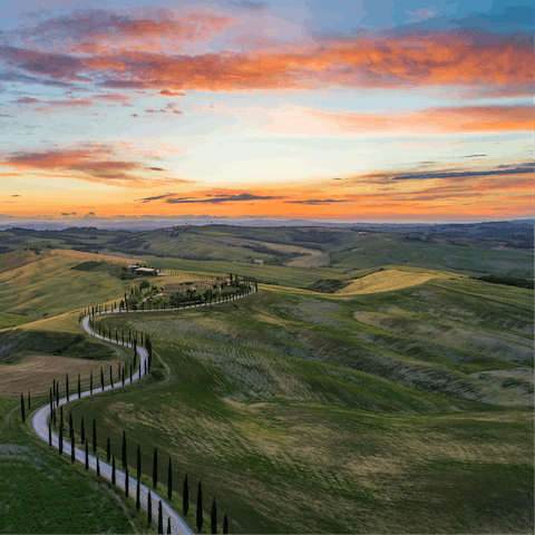 Stay in the rolling countryside of Tuscany, a forty-five-minute drive from Florence