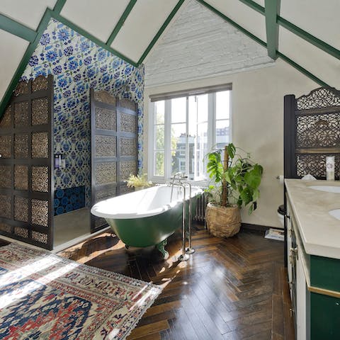 Sink into total relaxation with a warming bubble bath