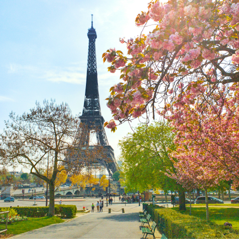 Visit the Eiffel Tower, just seventeen minutes away on the Métro