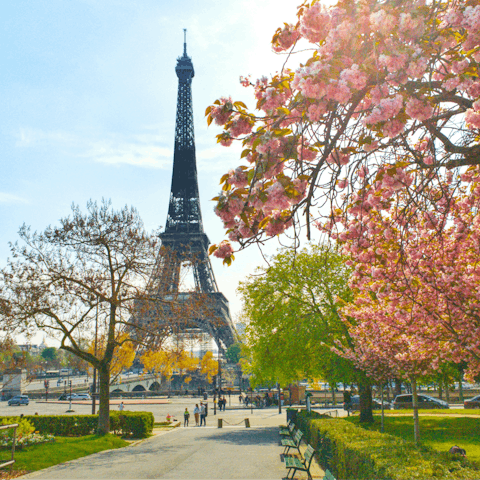 Visit the Eiffel Tower, just seventeen minutes away on the Métro