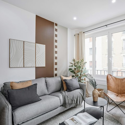 Cosy up on the comfortable sofa