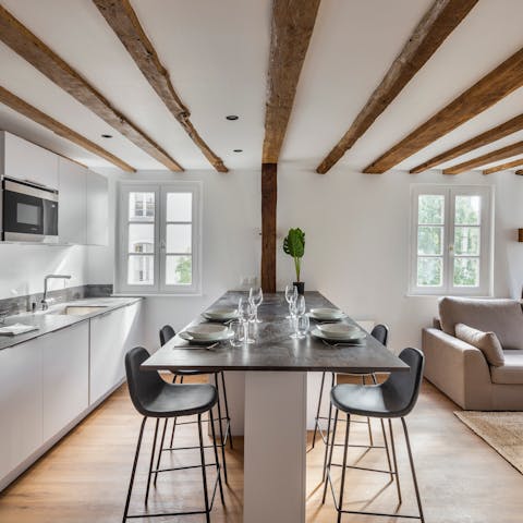 Start the day with a sweet crepe and a cup of coffee, using produce from the local market