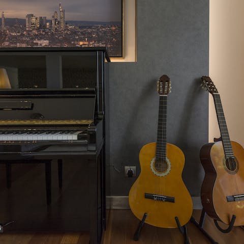 Tinkle a tune on the piano or strum some Fado music on the guitar