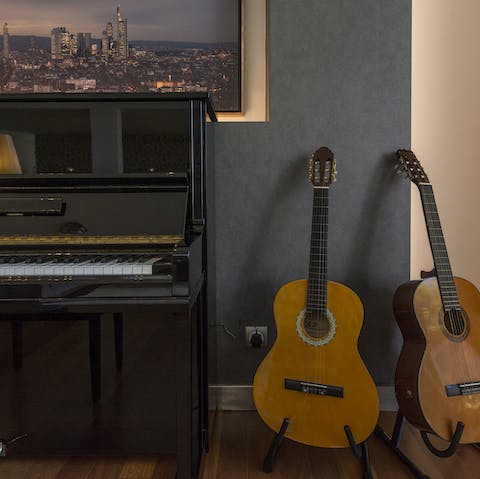 Tinkle a tune on the piano or strum some Fado music on the guitar