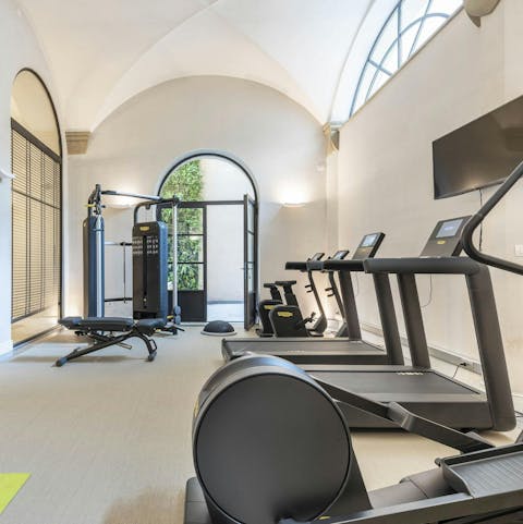 Break a sweat during a workout in the communal gym
