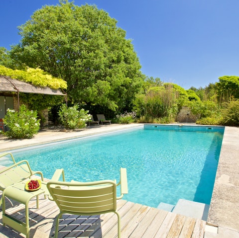 Cool off with a dip in the swimming pool