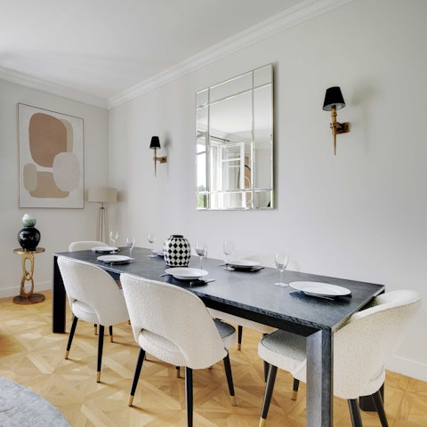 Gather around the table for dinner and drinks at home