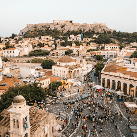 Soak up the bustle of Monastiriki's historic streets, within walking distance of the apartment