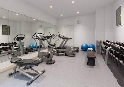 Keep up your fitness routine in the communal gym