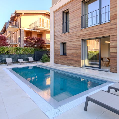 Splash in the private pool on a lazy afternoon at home