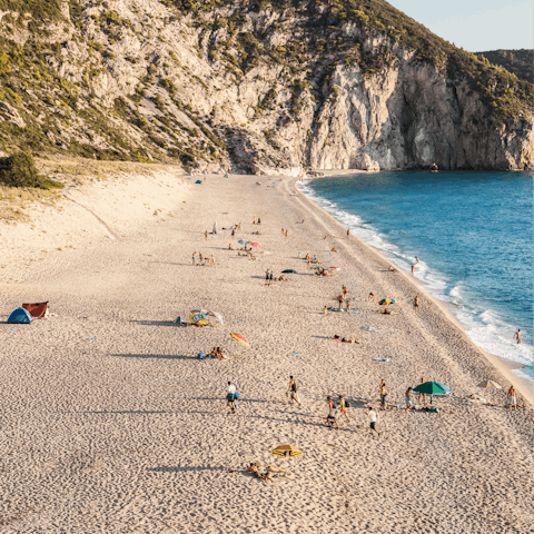 Drive to the cliff-edged Porto Katsiki beach in just fifteen minutes