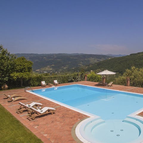 Soak up the Tuscan sun and swim in the pristine pool