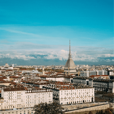 Take a scenic drive to Turin, the capital of the Piedmont region