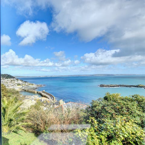 Enjoy breathtaking views through the picture windows