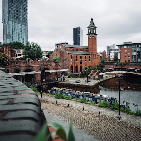 Walk to the banks of the River Irwell, just minutes away