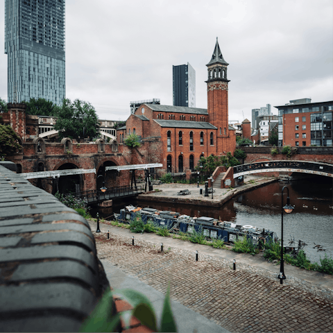 Walk to the banks of the River Irwell, just minutes away